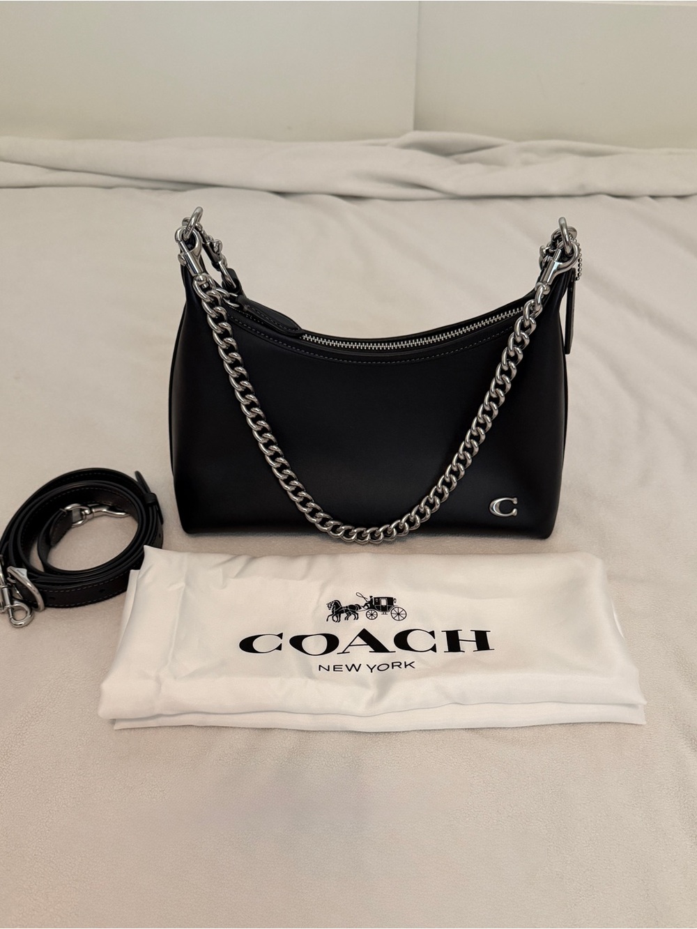 Coach Juliet Shoulder Bag 25 in Black/Silver
